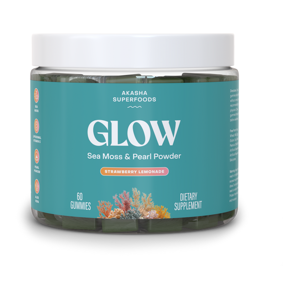 Sea Moss GLOW Gummies jar, strawberry lemonade, 60 gummies